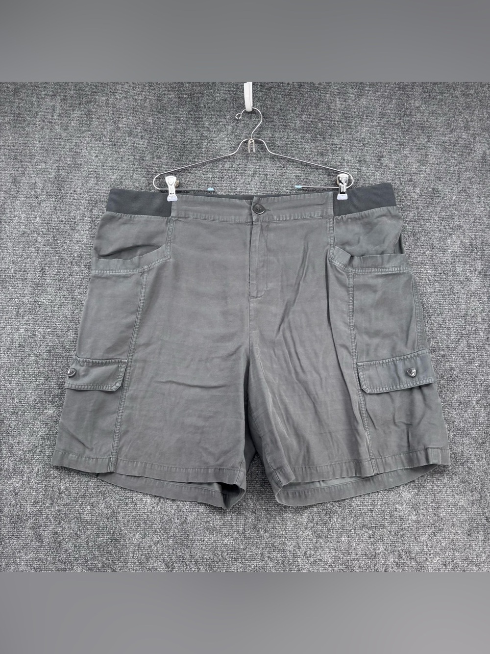 Soft Surroundings Gray Lagenlook Bayside Cargo Shorts High Rise Women’s 2X